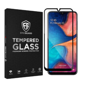 Folie Sticla EpicGuard Samsung Galaxy A20E Protectie Premium Ecran 3D, Full Cover, Full Glue, Negru