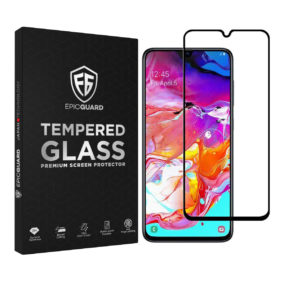 Folie Sticla EpicGuard Samsung Galaxy A70 Protectie Premium Ecran 3D, Full Cover, Negru