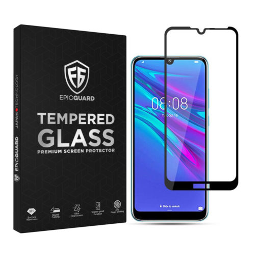 Folie Sticla EpicGuard Huawei Y6 2019 Protectie Premium, Full Cover, Full Glue, Negru